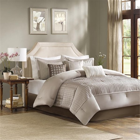Madison Park Trinity 7 Piece Comforter Set, Taupe - King, 7PK MP10-932